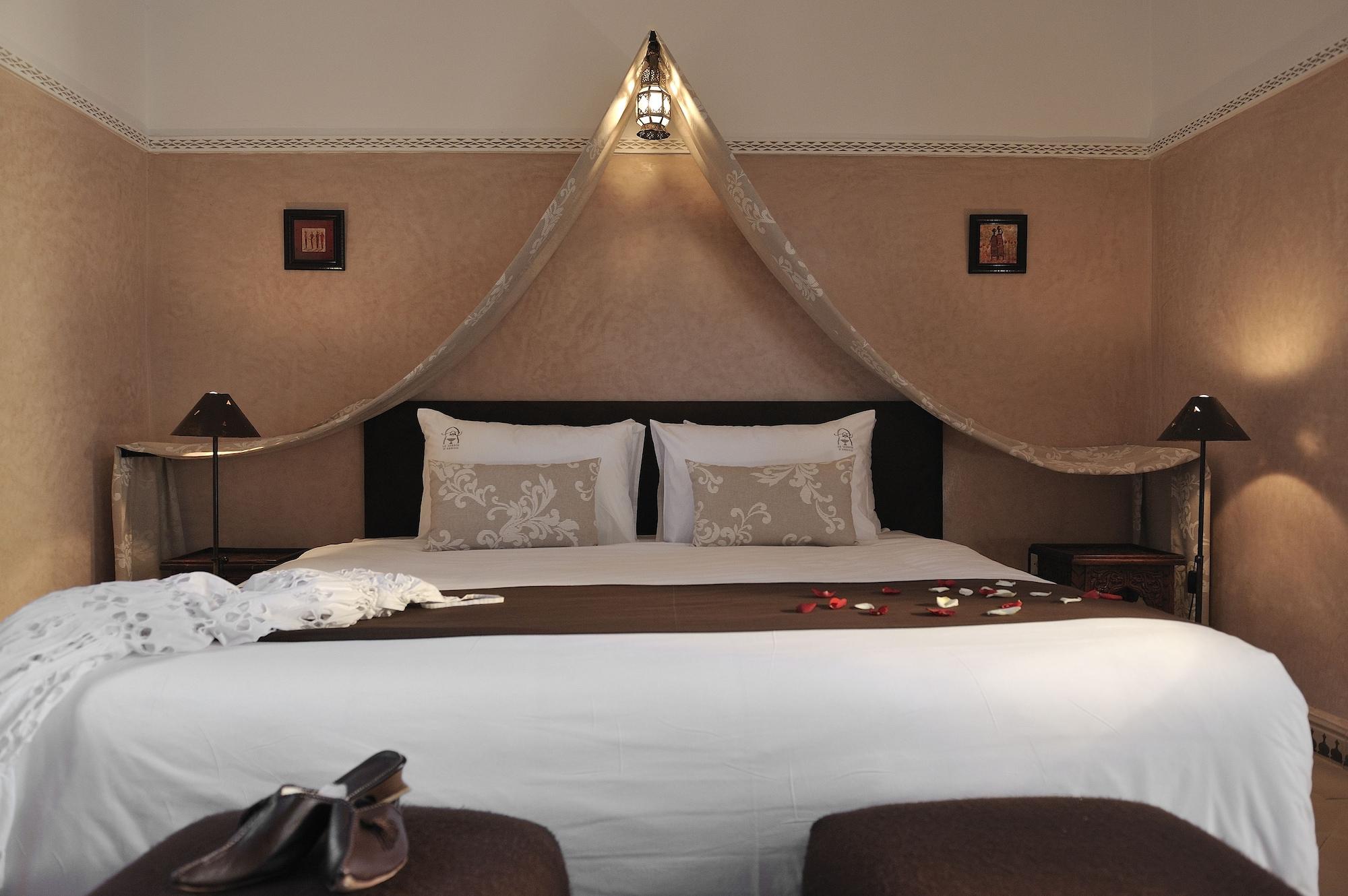 Riad Le Jardin D'Abdou Marrákes Kültér fotó A bedroom