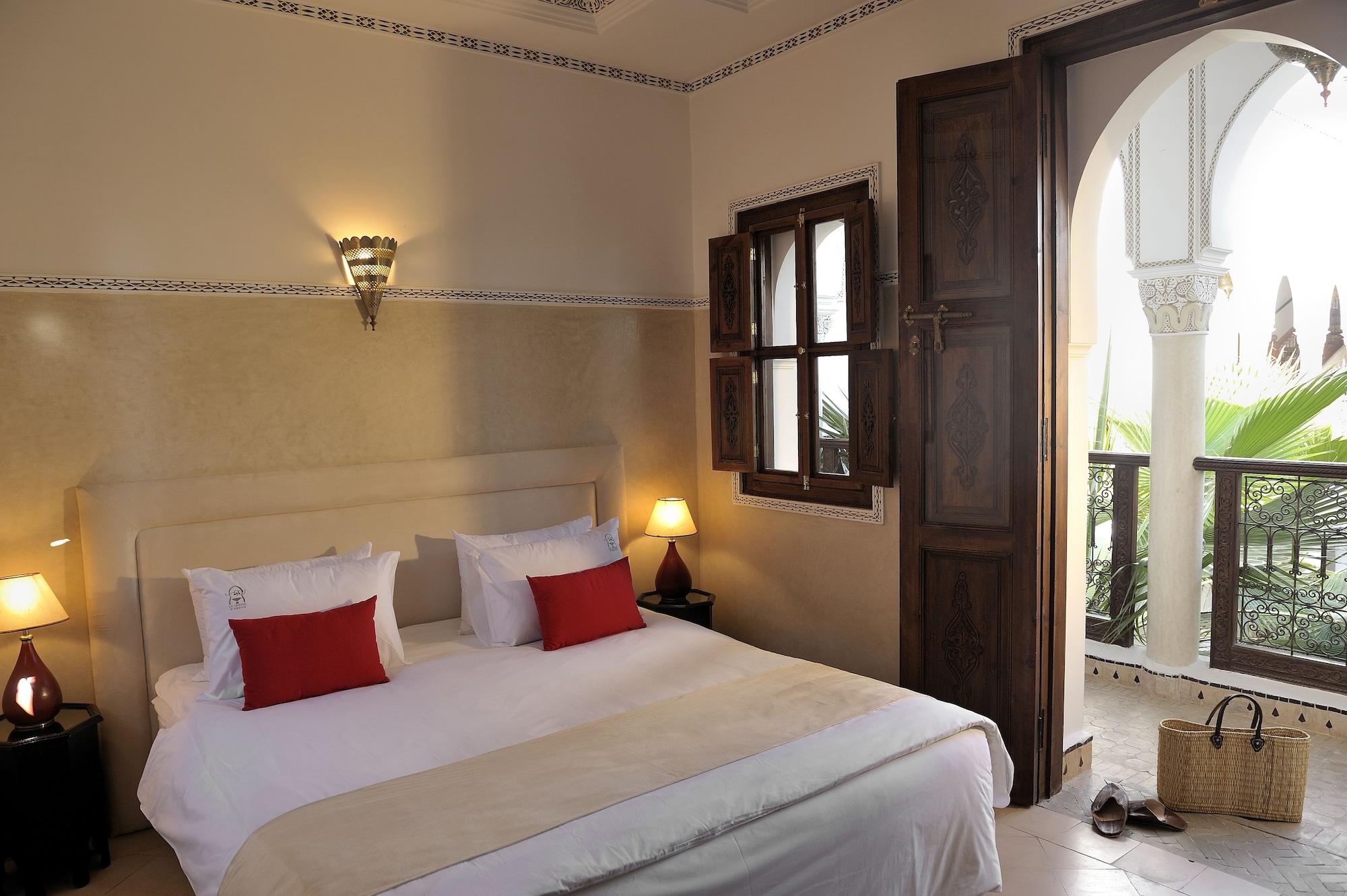 Riad Le Jardin D'Abdou Marrákes Kültér fotó A bedroom at the hotel