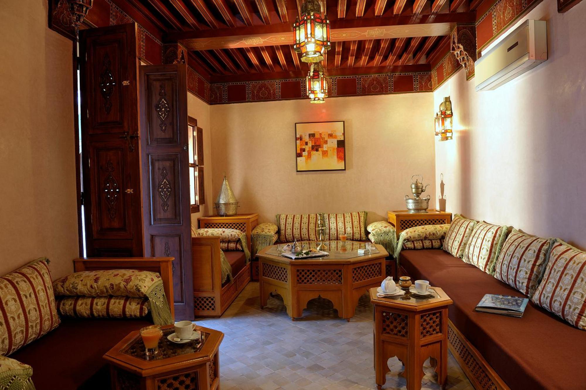 Riad Le Jardin D'Abdou Marrákes Kültér fotó A Moroccan living room